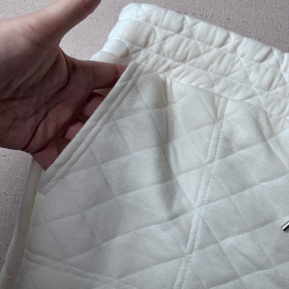 Quiet Luxury Quilted Joggers Cream Jones New York Sport Plus 1X Cozy Lounge - Picture 4 of 7